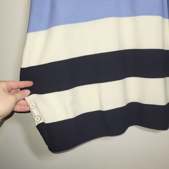 Talbots Blue Button Striped Sweater XLP XL Petite - Picture 3 of 9